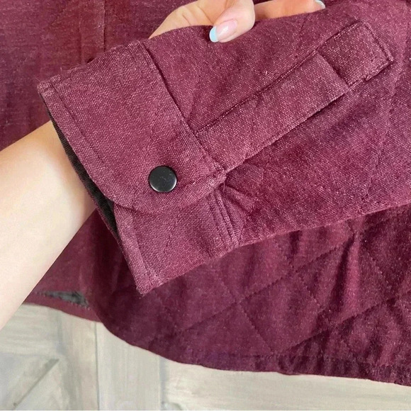 Banana Republic Men’s Quilted Coat in Burgundy- size XL winter jacket classy - Picture 4 of 10